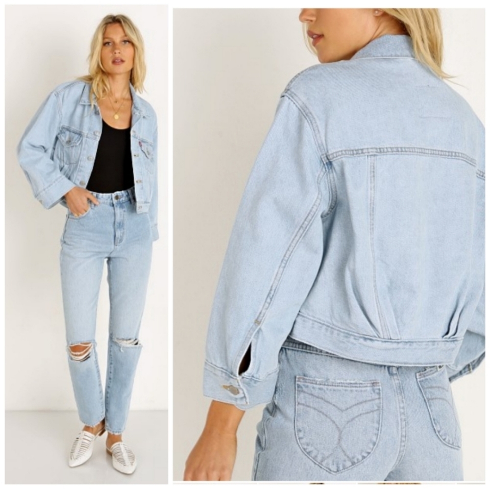 NEW Levi's Loose Sleeve Cropped Jean Jacket